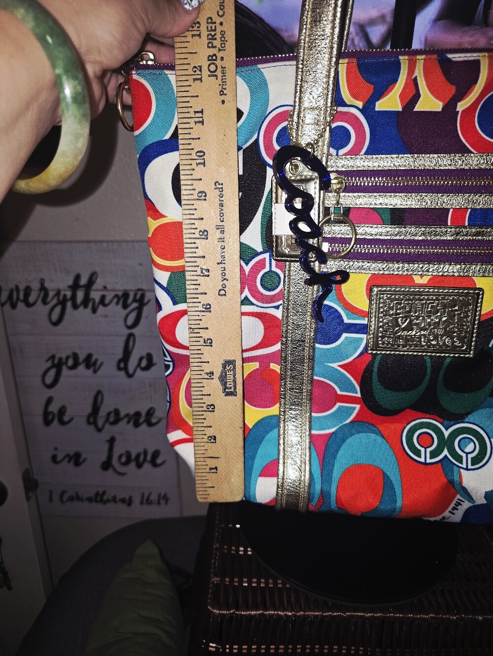 Coach Poppy Pop C Signature Graffiti Glam Tote EUC - Picture 7 of 9